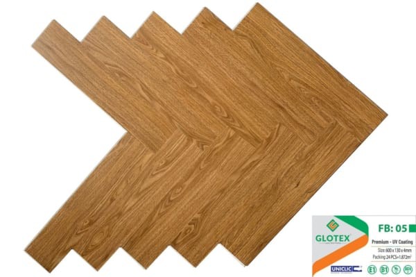 Sàn nhựa hèm khóa xương cá Glotex 4mm FB : 05